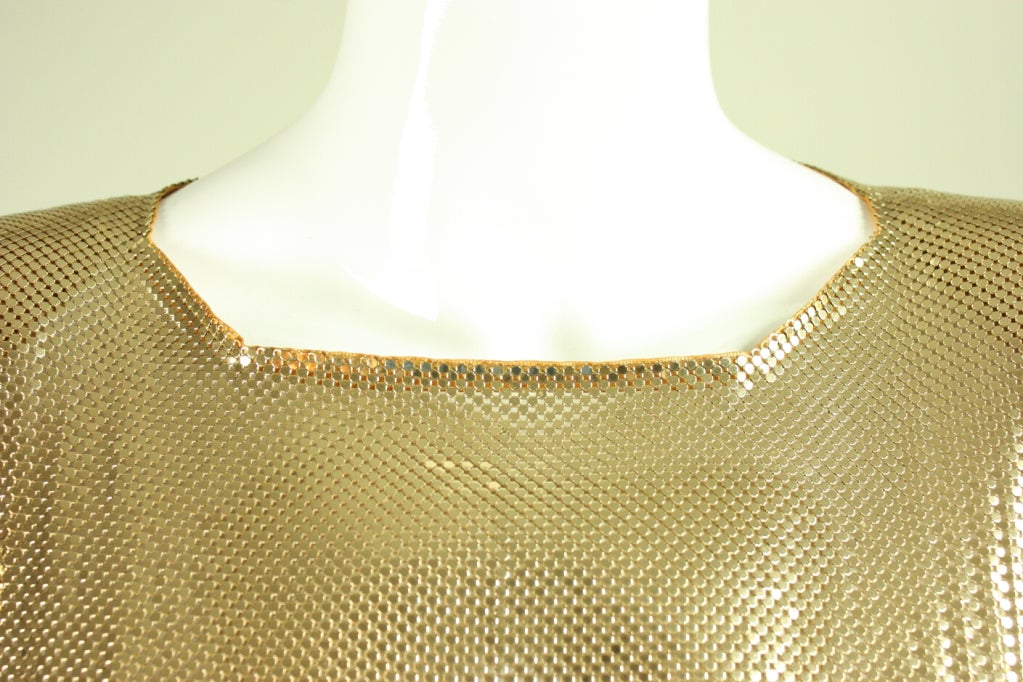 1980's Whiting & Davis Draped Metal Mesh Blouse 1