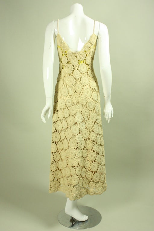 Pauline Trigere Crochet Gown with Bolero, 1970s  For Sale 1