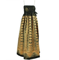 1960's Brocade Gown with Empire Waistline