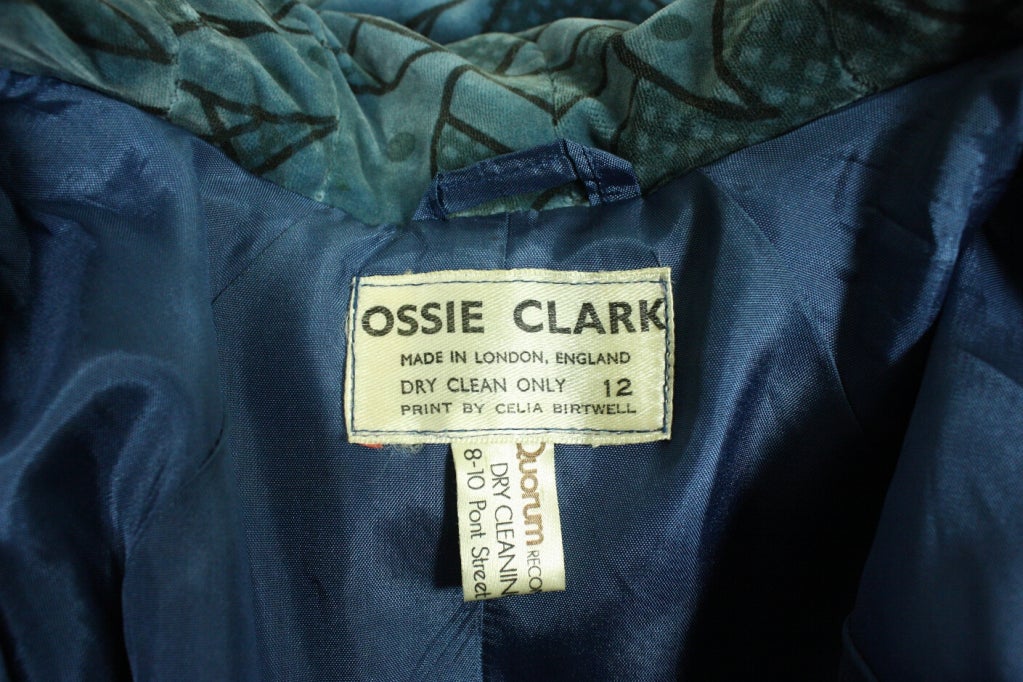 1970's Ossie Clark Velvet Coat with Celia Birtwell Print 4