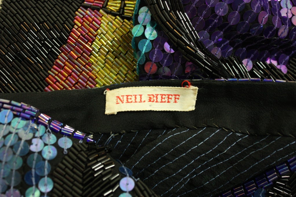 1980's Neil Bieff Beaded & Sequined Blouse 3