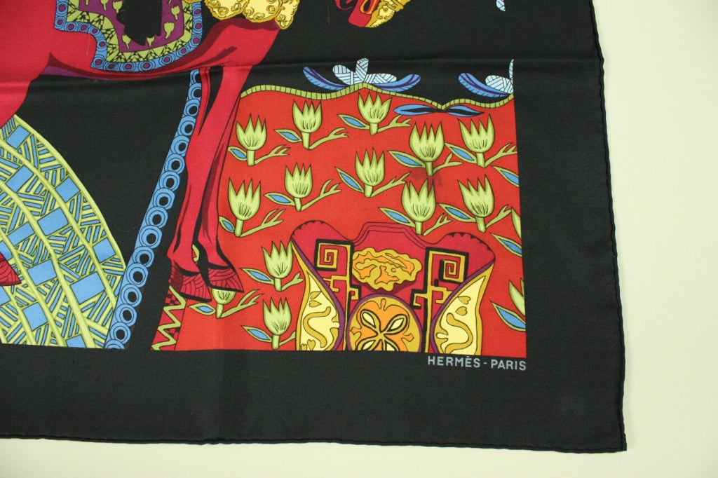 Equestrian Hermes Silk Scarf: Art des Steppes In Good Condition In Los Angeles, CA