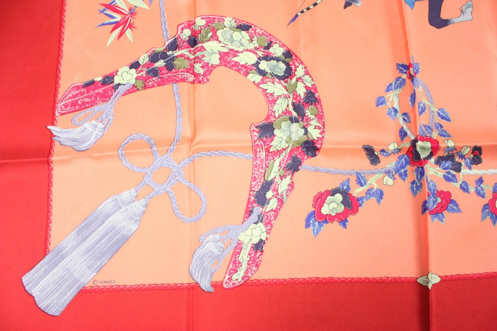 Hermes Silk Scarf: Samourai In Good Condition In Los Angeles, CA