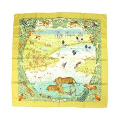 Hermes Silk Scarf: La Trêve de l'Eau Animals