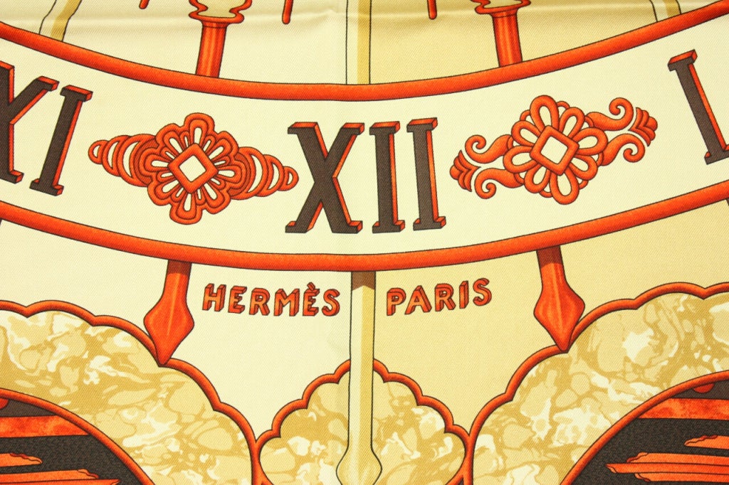 Hermes Silk Scarf: Gloria Soli (Carpe Diem) In Excellent Condition In Los Angeles, CA