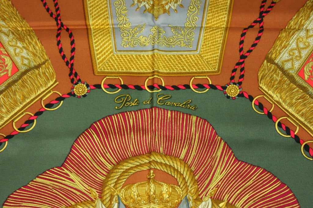 Title: Poste et Cavalerie
Artist:Joachim Metz
Year of First Issue:1987
Authentic Hermès carré is made of pure silk with hand-rolled edges.
MEASUREMENTS: 90 cm x 90 cm (35 in x 35 in)
