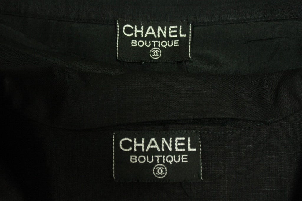 1980's Chanel Black Linen Ensemble 2