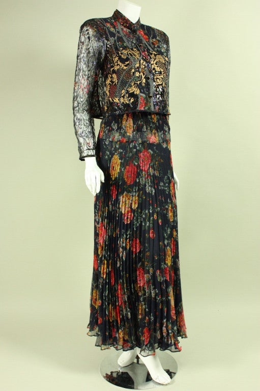 Black Koos Van Den Akker Floral Printed Ensemble