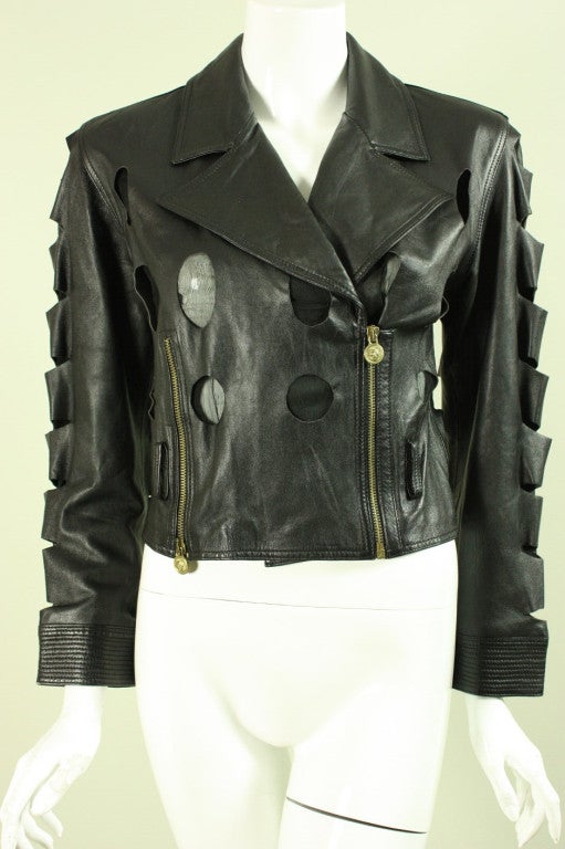 1990's Gianni Versace Versus Leather Jacket In Excellent Condition In Los Angeles, CA