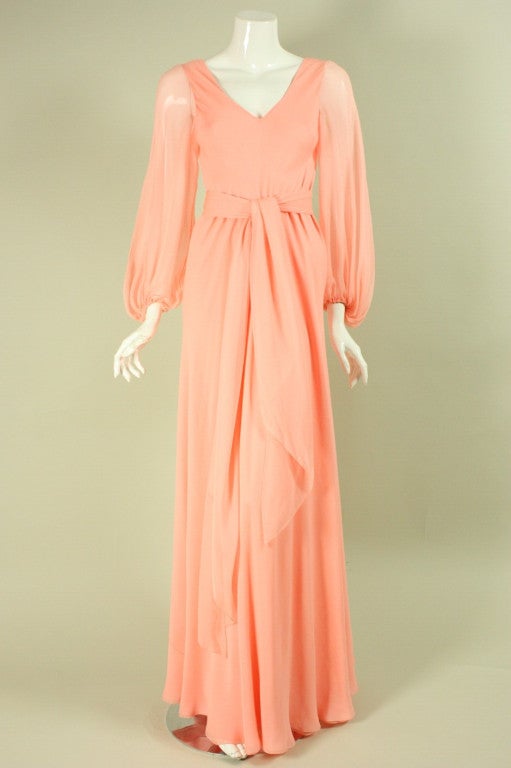 1970's Stavropoulos Chiffon Gown 3