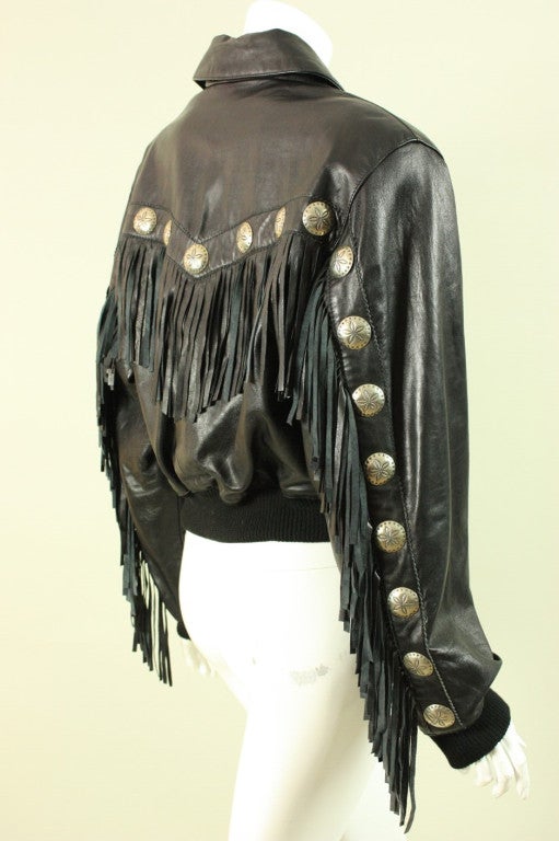 Women's 1980's North Beach Fringed Leather Jacket