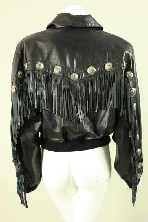 1980's North Beach Fringed Leather Jacket 1