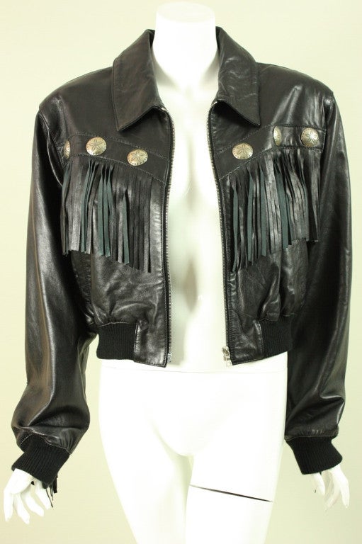 1980's North Beach Fringed Leather Jacket 2