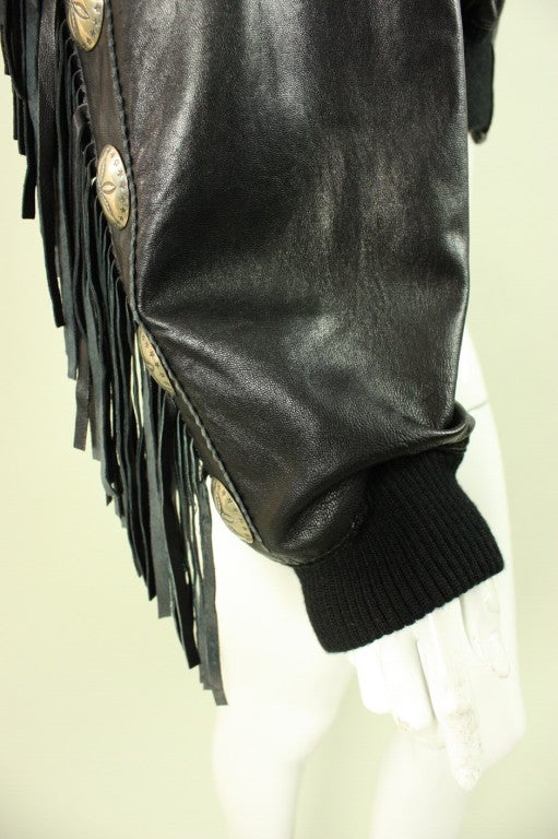 1980's North Beach Fringed Leather Jacket 4