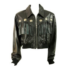 Vintage 1980's North Beach Fringed Leather Jacket