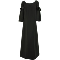 1960's Geoffrey Beene Black Crepe Babydoll Gown