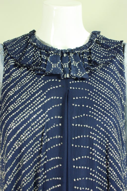 1970's Gina Frattini Blue Ombré Gown 1