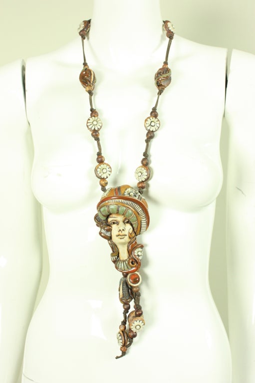 Joyce Whitaker Beaded Necklace Circa 1974 In Excellent Condition For Sale In Los Angeles, CA
