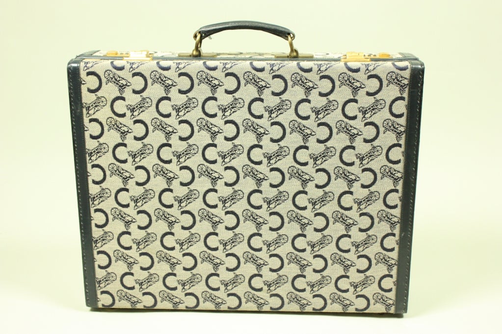 1970's Celine Monogrammed Suitcase In Good Condition For Sale In Los Angeles, CA