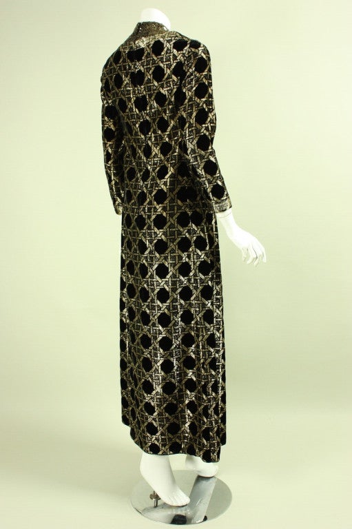 1970's Galanos Black & Gold Gown In Excellent Condition In Los Angeles, CA
