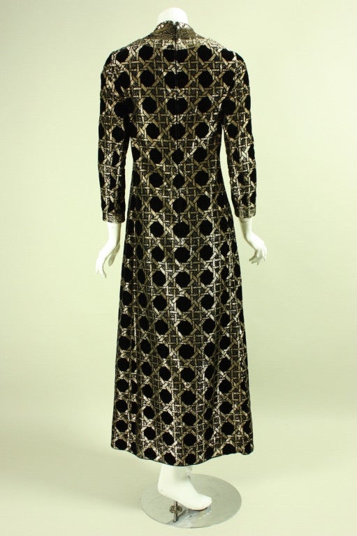 Women's 1970's Galanos Black & Gold Gown