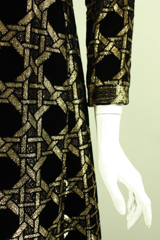 1970's Galanos Black & Gold Gown 2