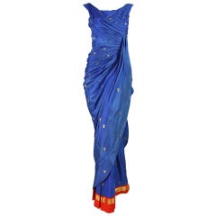 1950's Silk Sari Evening Gown