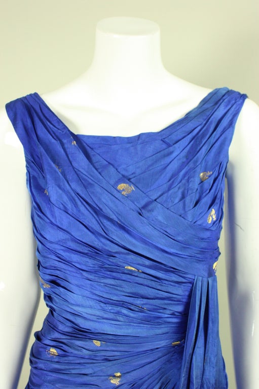 1950's Silk Sari Evening Gown 2