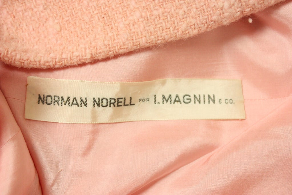 1960's Norman Norell Pink Boucle Ensemble 1
