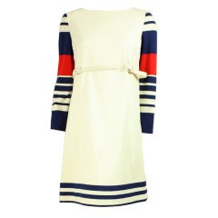 1960's Cardinali Striped Dress Ensemble