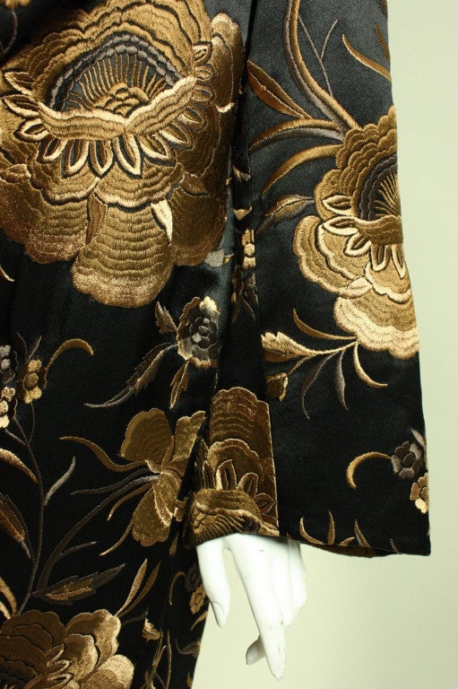1980's Norma Kamali Embroidered Cocoon Coat 2