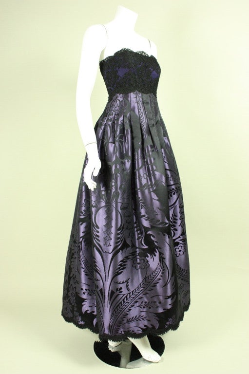 Black Geoffrey Beene Strapless Gown with Jacket For Sale