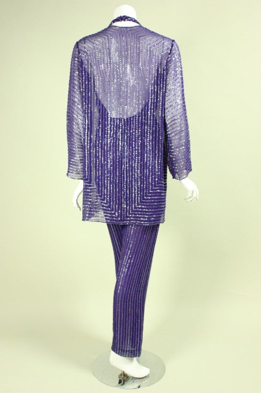 Women's 1970's Halston Sequined Jumpsuit & Jacket