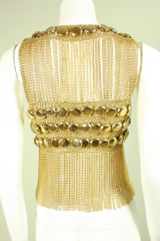 Women's 1970's Loris Azzaro Chain Link & Knit Vest