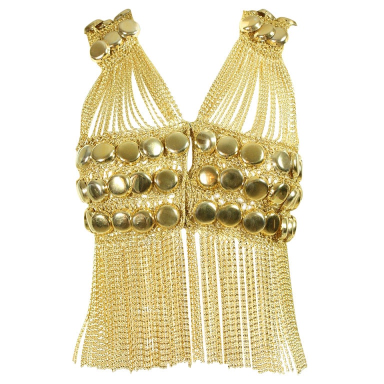 1970's Loris Azzaro Chain Link & Knit Vest