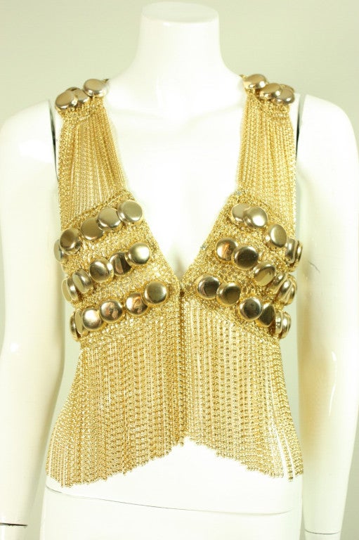 1970's Loris Azzaro Chain Link & Knit Vest 3