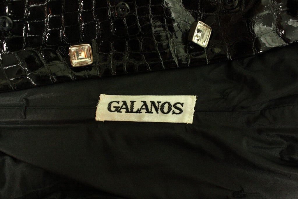 Galanos Crocodile Embossed Vinyl Mini Dress 2