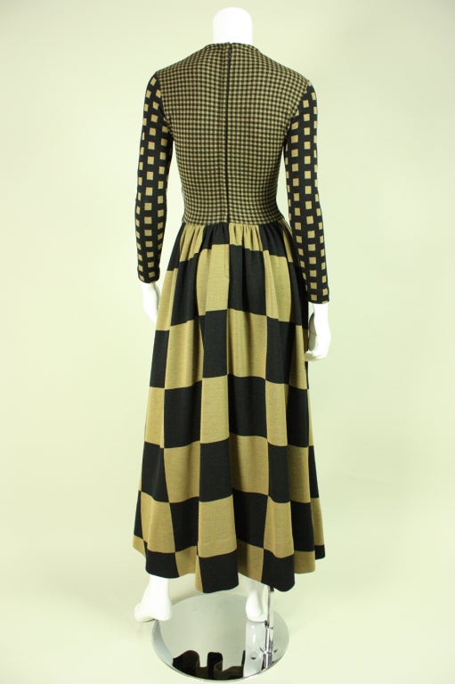 1970's Rudi Gernreich Op-Art Maxi Dress In Good Condition In Los Angeles, CA