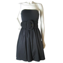 Vintage Donna Karan Black Strapless Dress