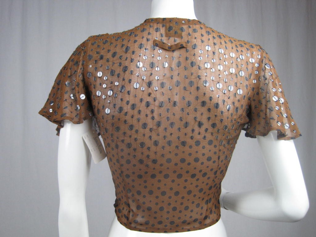 Gaultier Polka-Dotted Evening Blouse In Excellent Condition For Sale In Los Angeles, CA