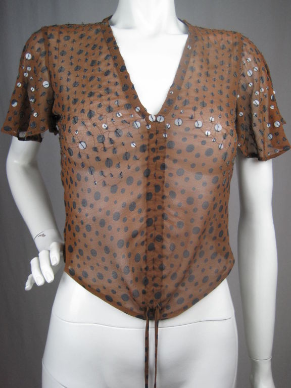 Gaultier Polka-Dotted Evening Blouse For Sale 1