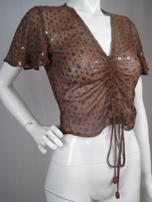 Gaultier Polka-Dotted Evening Blouse For Sale 4