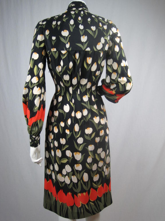 Women's Bill Blass Silk Dress with Tulip Print