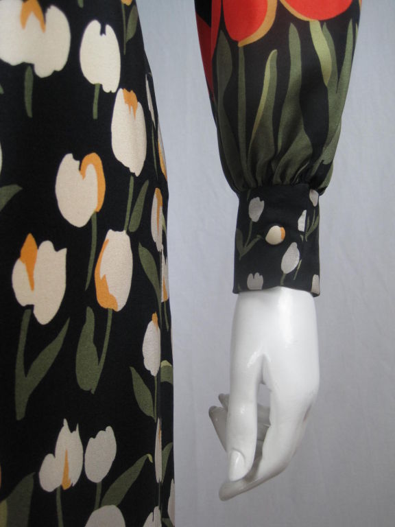 Bill Blass Silk Dress with Tulip Print 2