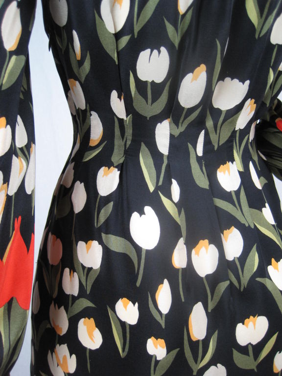 Bill Blass Silk Dress with Tulip Print 3