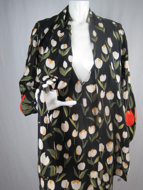 Bill Blass Silk Dress with Tulip Print 4