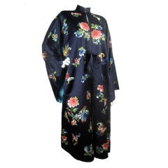 Chinese Silk Embroidered Robe Circa 1930-1950