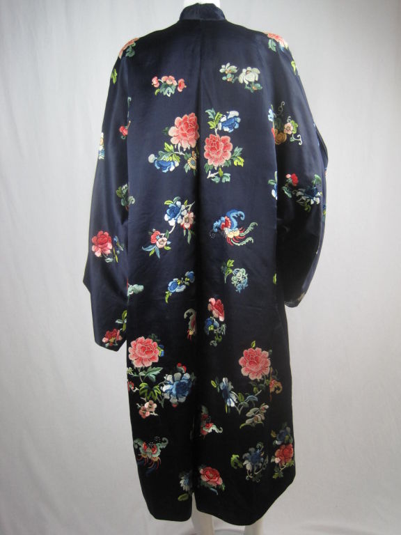 Women's Chinese Silk Embroidered Robe Circa 1930-1950