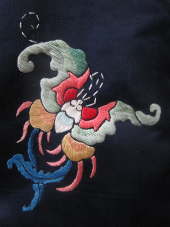 Chinese Silk Embroidered Robe Circa 1930-1950 3