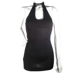 Gaultier Racerback Top with Leather Collar-SALE!